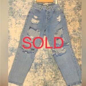 Distressed jeans
